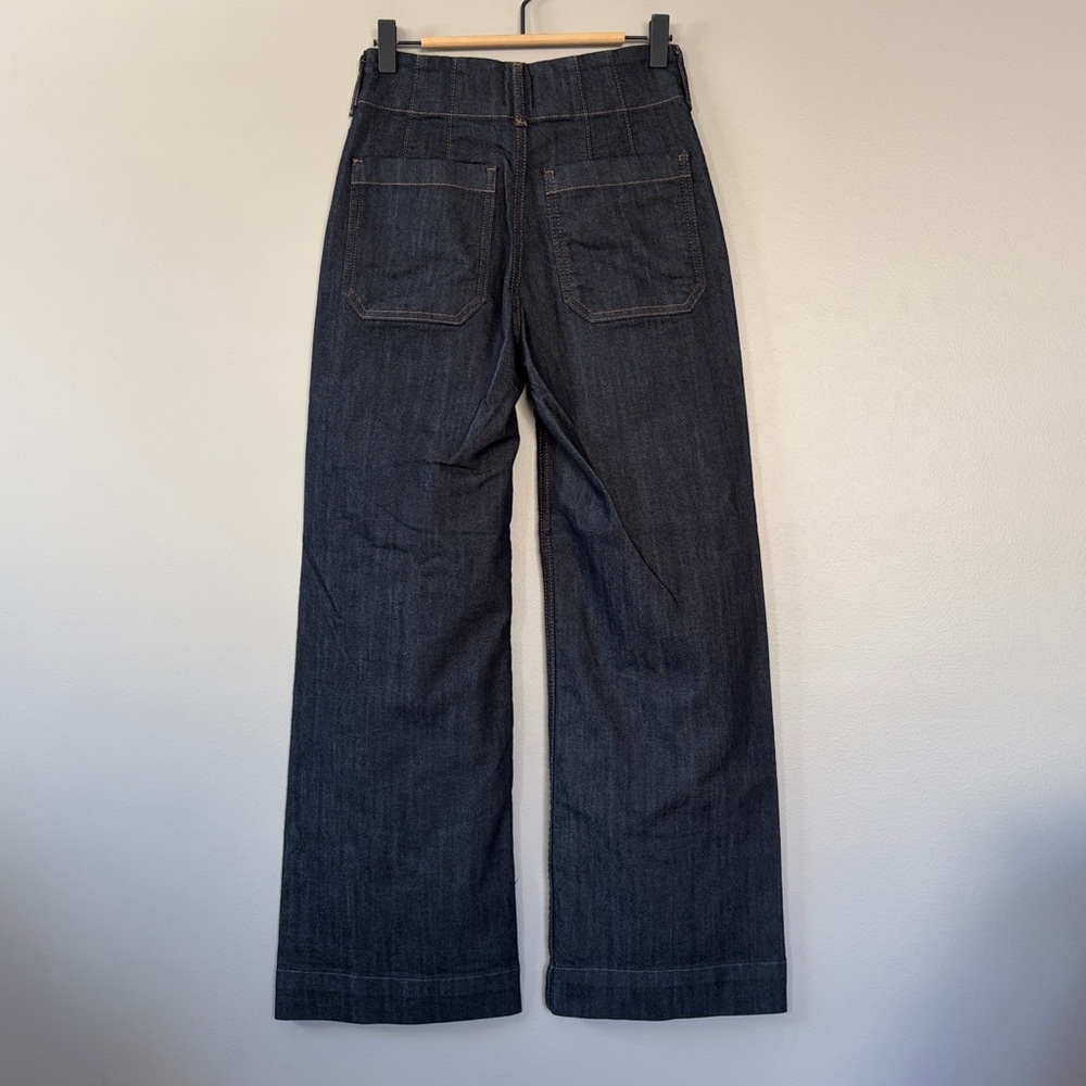 Anthropologie Maeve The Colette Wide Leg Jeans Size 24 Dark‎ Denim Rinse - Picture 7 of 13